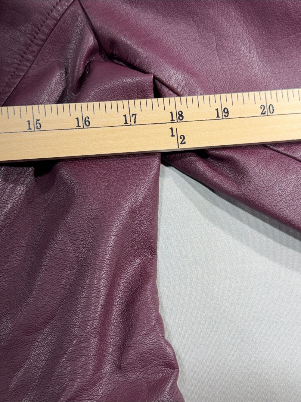 Christopher & Banks Plum Leather Zip Jacket - Picture 5 of 7